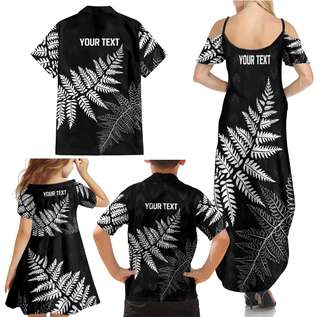 New Zealand Lawn Bowls Personalized Family Matching Summer Maxi Dress and Hawaiian Shirt Wrap-Around Silver Fern LT7 - Polynesian Pride