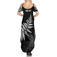 New Zealand Lawn Bowls Personalized Family Matching Summer Maxi Dress and Hawaiian Shirt Wrap-Around Silver Fern LT7 - Polynesian Pride
