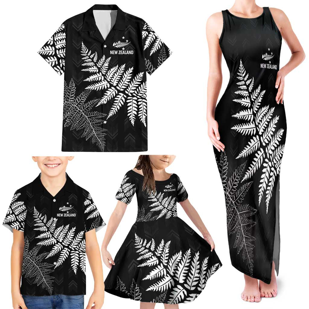 New Zealand Lawn Bowls Personalized Family Matching Tank Maxi Dress and Hawaiian Shirt Wrap-Around Silver Fern - Polynesian Pride
