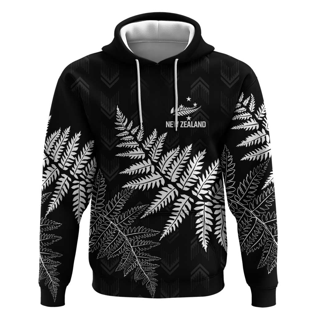 New Zealand Lawn Bowls Personalized Hoodie Wrap-Around Silver Fern LT7 Pullover Hoodie Black - Polynesian Pride
