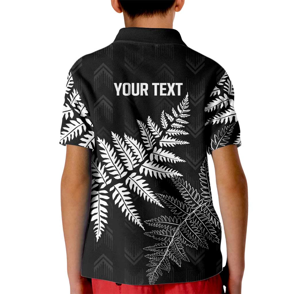 New Zealand Lawn Bowls Personalized Kid Polo Shirt Wrap-Around Silver Fern - Polynesian Pride