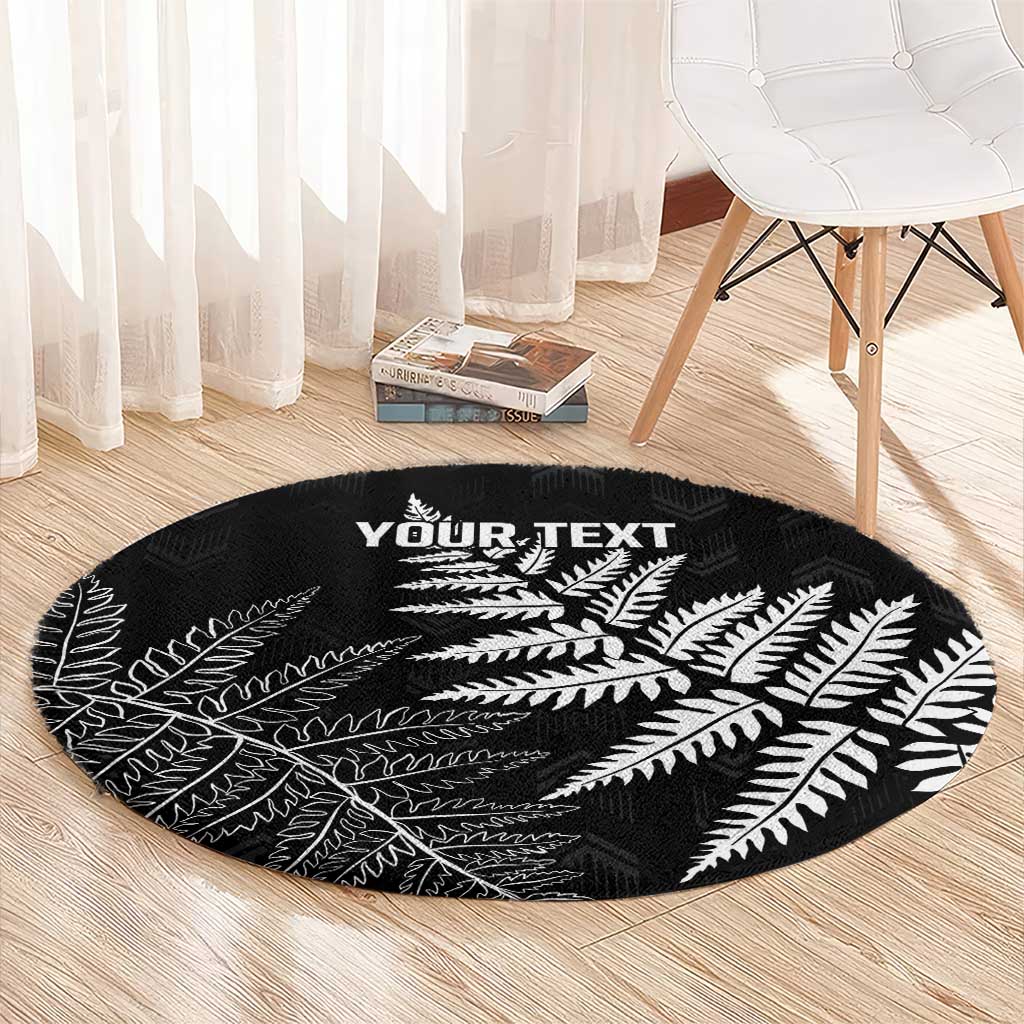 New Zealand Lawn Bowls Personalized Round Carpet Wrap-Around Silver Fern - Polynesian Pride