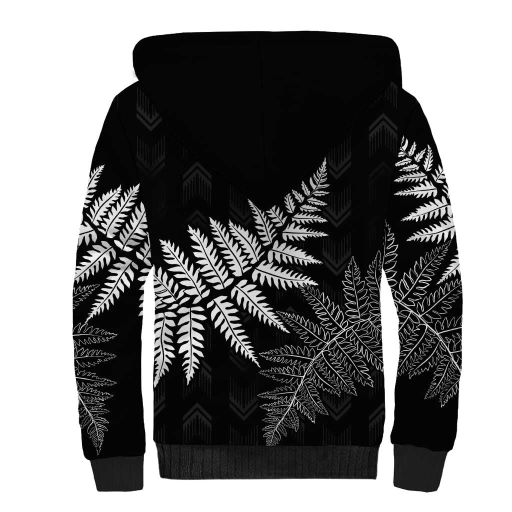 New Zealand Lawn Bowls Personalized Sherpa Hoodie Wrap-Around Silver Fern - Polynesian Pride
