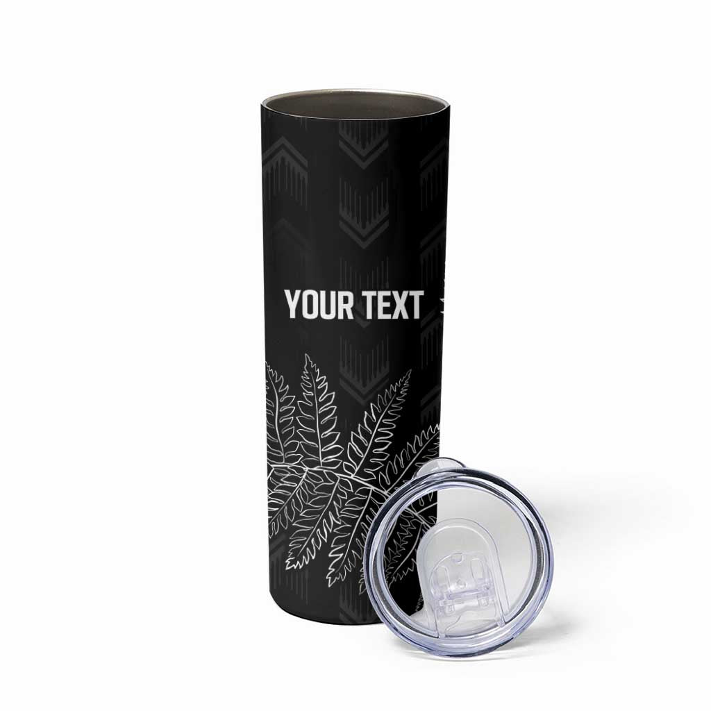 New Zealand Lawn Bowls Personalized Skinny Tumbler Wrap-Around Silver Fern LT7 - Polynesian Pride