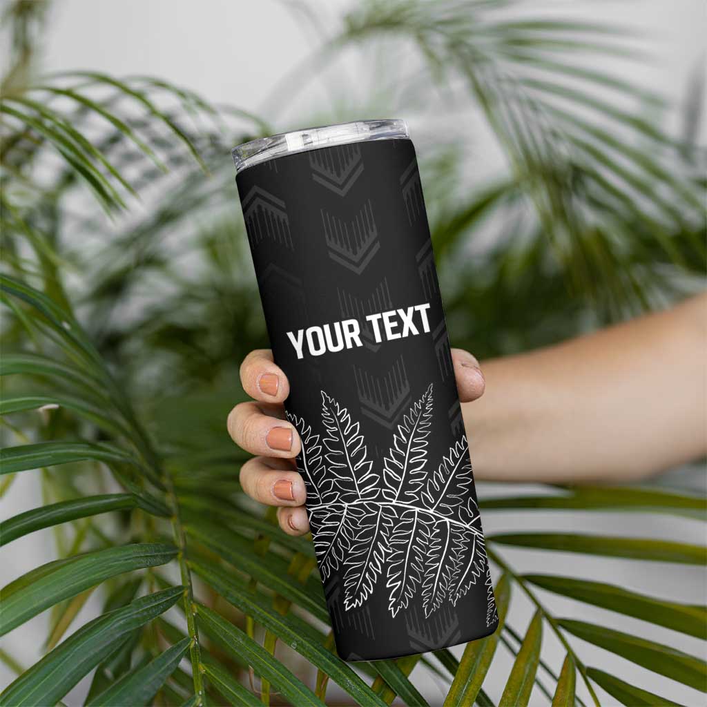New Zealand Lawn Bowls Personalized Skinny Tumbler Wrap-Around Silver Fern LT7 - Polynesian Pride