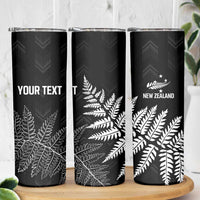 New Zealand Lawn Bowls Personalized Skinny Tumbler Wrap-Around Silver Fern LT7 - Polynesian Pride