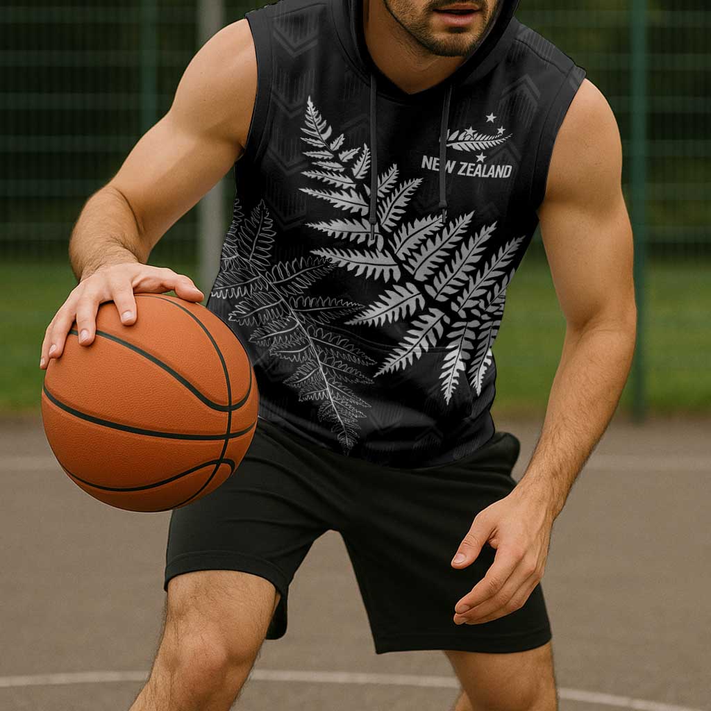 New Zealand Lawn Bowls Personalized Sleeveless Hoodie Wrap-Around Silver Fern - Polynesian Pride