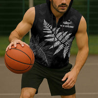 New Zealand Lawn Bowls Personalized Sleeveless Zip Hoodie Wrap-Around Silver Fern - Polynesian Pride