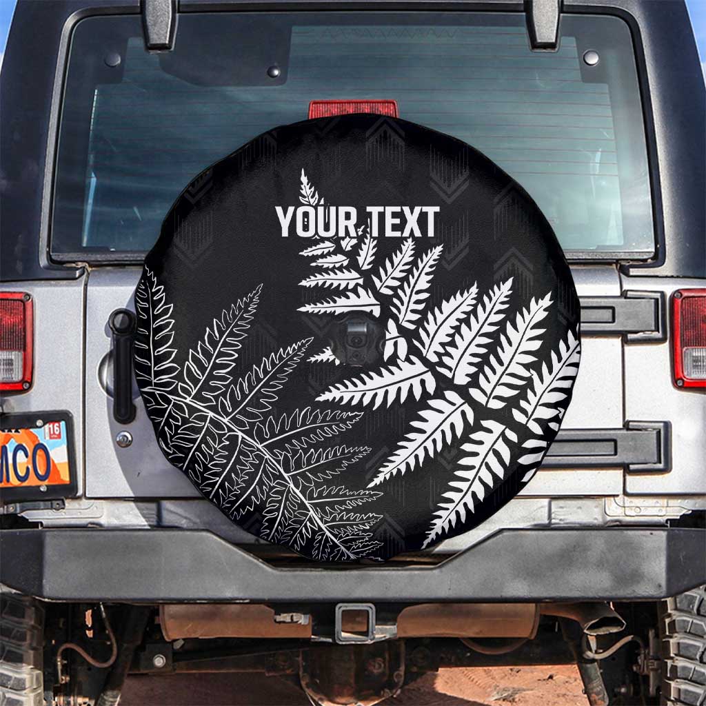 New Zealand Lawn Bowls Personalized Spare Tire Cover Wrap-Around Silver Fern LT7 Black - Polynesian Pride