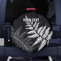 New Zealand Lawn Bowls Personalized Spare Tire Cover Wrap-Around Silver Fern LT7 No hole Black - Polynesian Pride