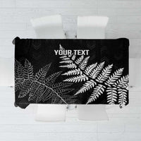 New Zealand Lawn Bowls Personalized Tablecloth Wrap-Around Silver Fern LT7 Black - Polynesian Pride