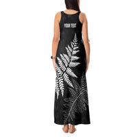 New Zealand Lawn Bowls Personalized Tank Maxi Dress Wrap-Around Silver Fern - Polynesian Pride