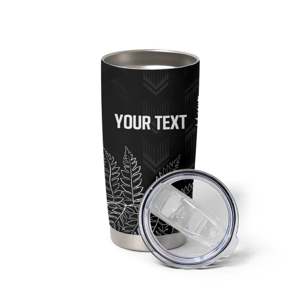 New Zealand Lawn Bowls Personalized Tumbler Cup Wrap-Around Silver Fern - Polynesian Pride
