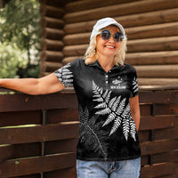 New Zealand Lawn Bowls Personalized Women Polo Shirt Wrap-Around Silver Fern - Polynesian Pride