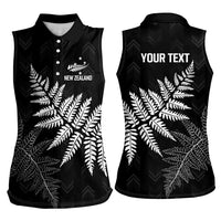 New Zealand Lawn Bowls Personalized Women Sleeveless Polo Shirt Wrap-Around Silver Fern LT7 - Polynesian Pride