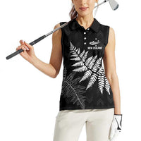 New Zealand Lawn Bowls Personalized Women Sleeveless Polo Shirt Wrap-Around Silver Fern LT7 - Polynesian Pride