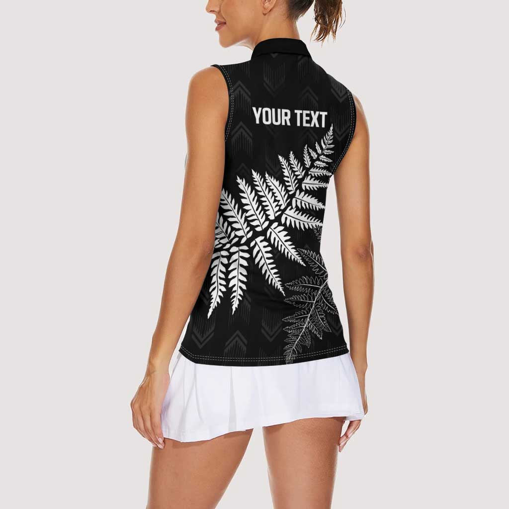 New Zealand Lawn Bowls Personalized Women Sleeveless Polo Shirt Wrap-Around Silver Fern LT7 - Polynesian Pride