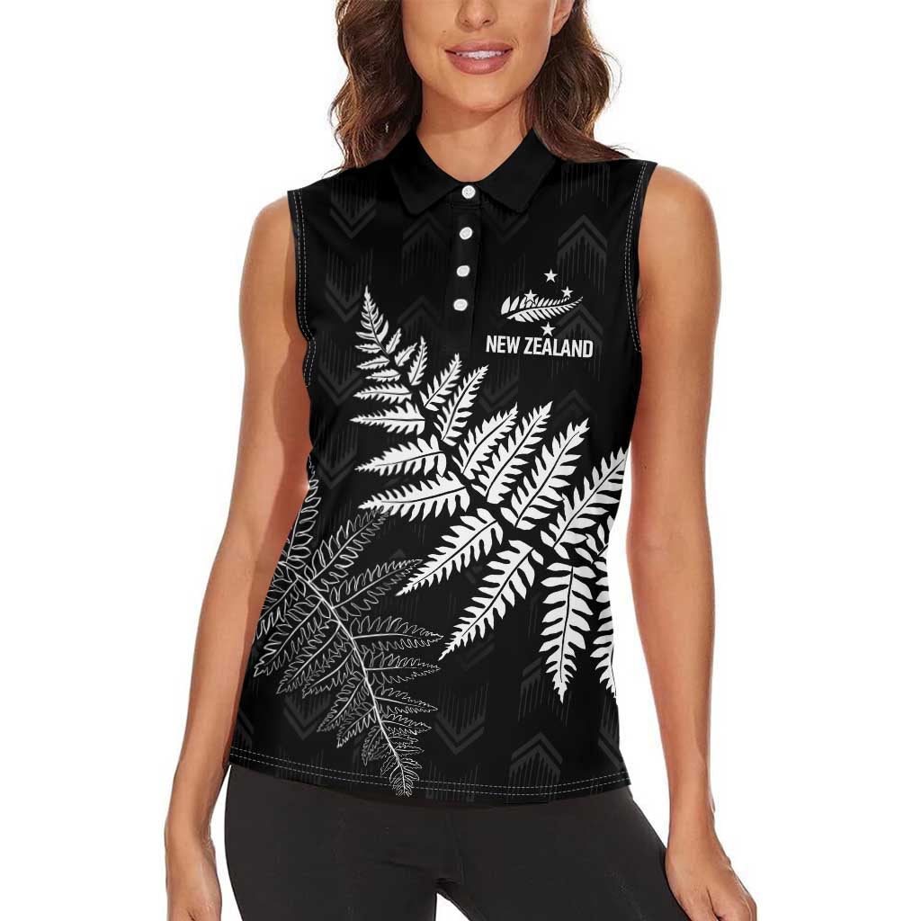 New Zealand Lawn Bowls Personalized Women Sleeveless Polo Shirt Wrap-Around Silver Fern LT7 - Polynesian Pride