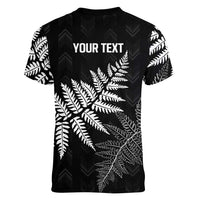 New Zealand Lawn Bowls Personalized Women V-Neck T-Shirt Wrap-Around Silver Fern LT7 - Polynesian Pride