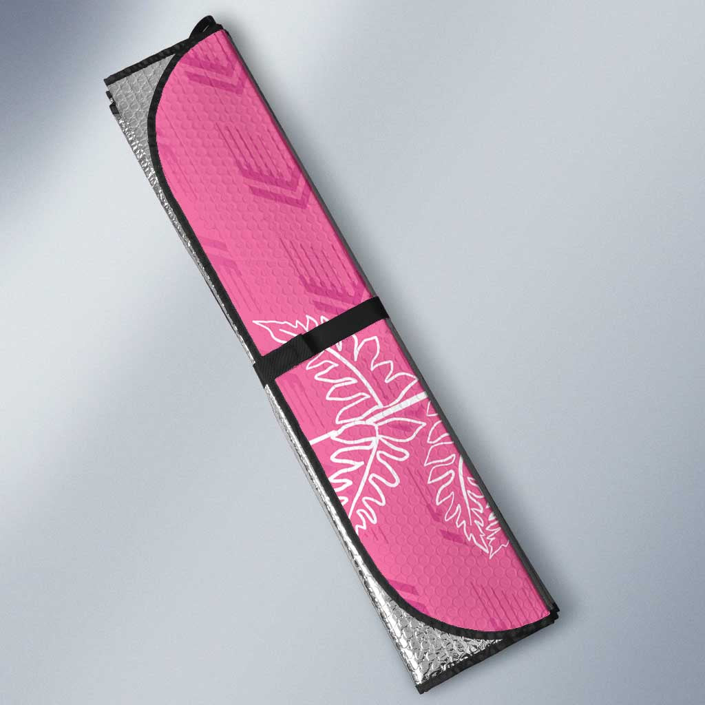 New Zealand Lawn Bowls Breast Cancer Personalized Auto Sun Shade Wrap-Around Silver Fern LT7 - Polynesian Pride