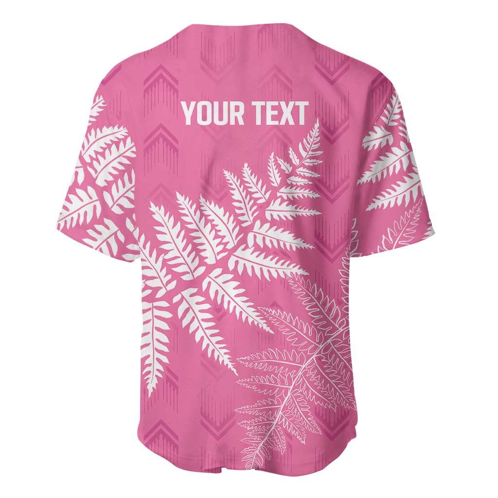 New Zealand Lawn Bowls Breast Cancer Personalized Baseball Jersey Wrap-Around Silver Fern - Polynesian Pride