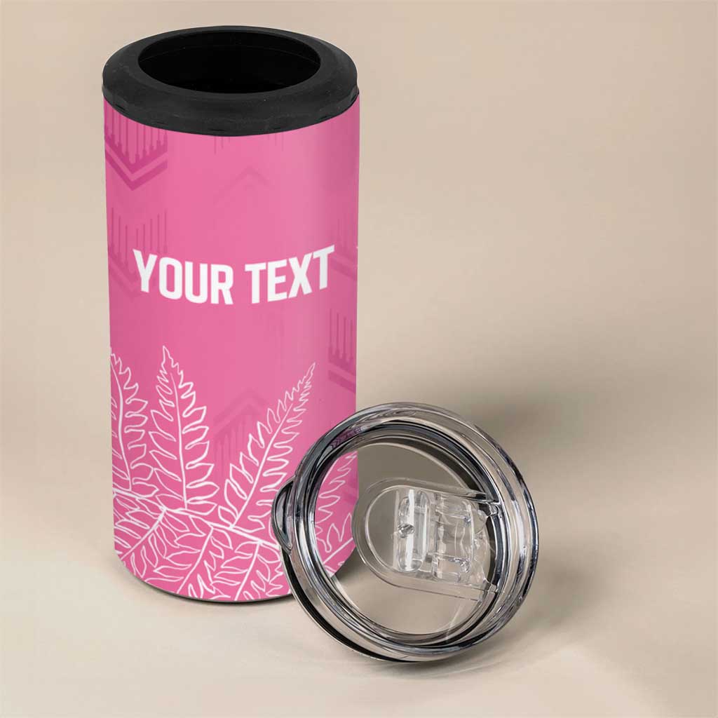 New Zealand Lawn Bowls Breast Cancer Personalized 4 in 1 Can Cooler Tumbler Wrap-Around Silver Fern LT7 - Polynesian Pride