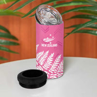 New Zealand Lawn Bowls Breast Cancer Personalized 4 in 1 Can Cooler Tumbler Wrap-Around Silver Fern LT7 - Polynesian Pride