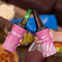 New Zealand Lawn Bowls Breast Cancer Personalized 4 in 1 Can Cooler Tumbler Wrap-Around Silver Fern LT7 - Polynesian Pride