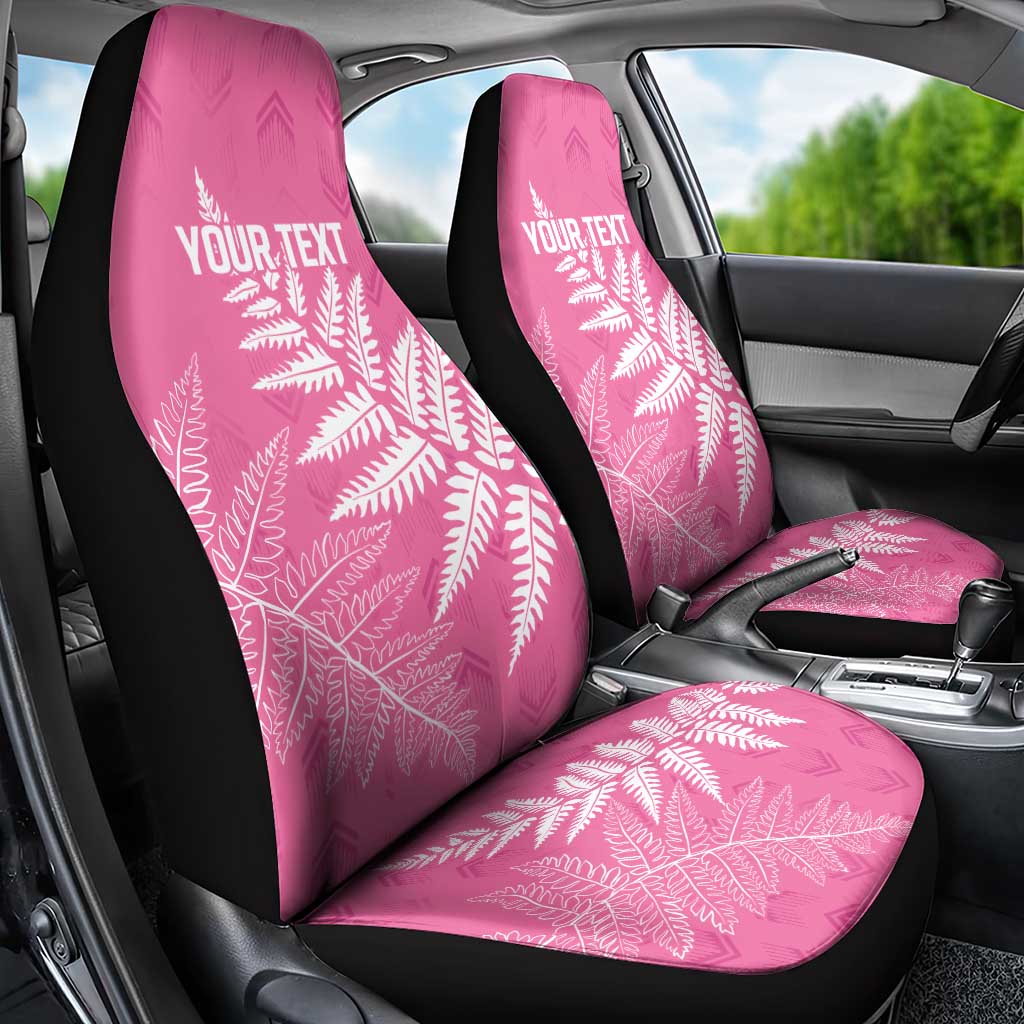 New Zealand Lawn Bowls Breast Cancer Personalized Car Seat Cover Wrap-Around Silver Fern LT7 - Polynesian Pride
