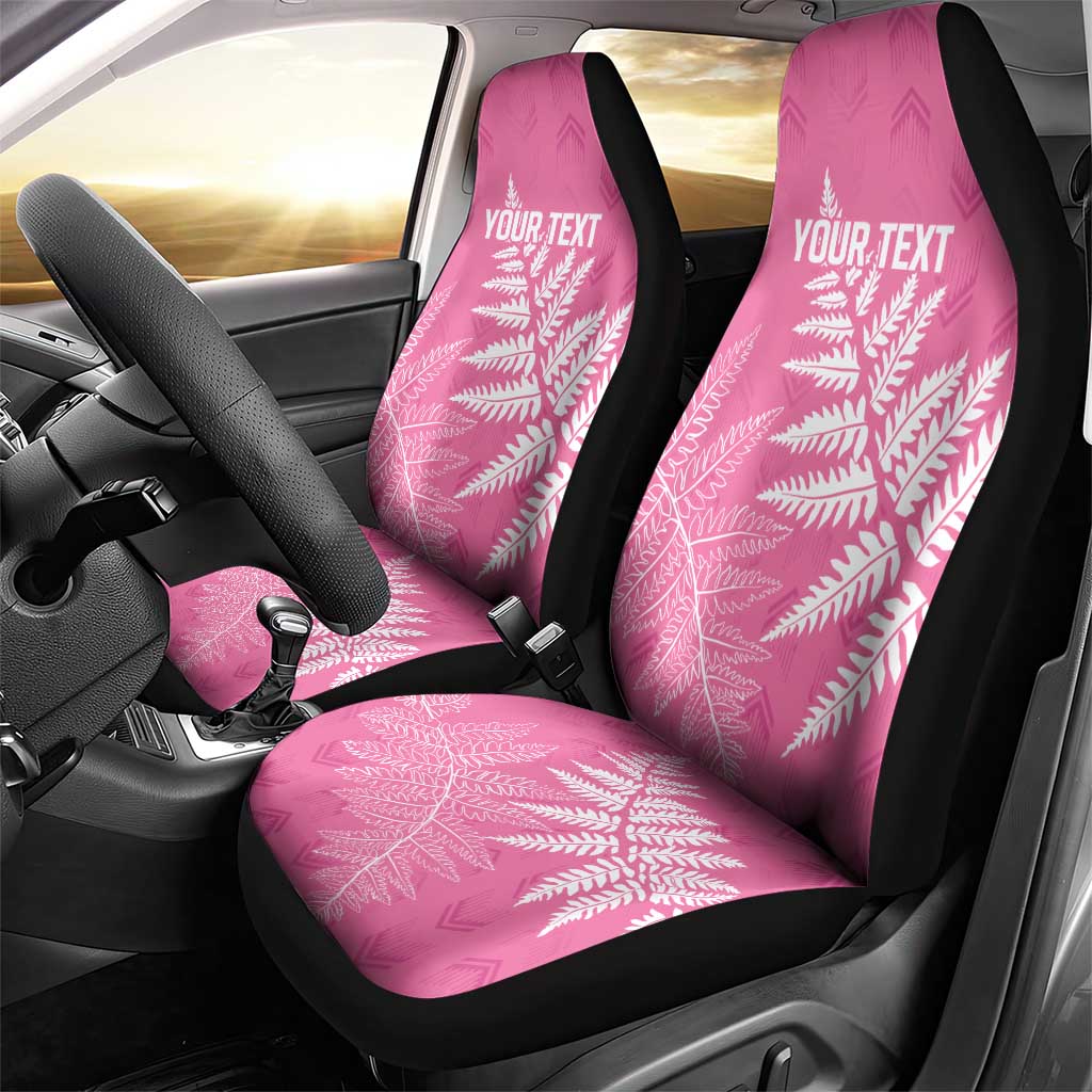 New Zealand Lawn Bowls Breast Cancer Personalized Car Seat Cover Wrap-Around Silver Fern LT7 - Polynesian Pride