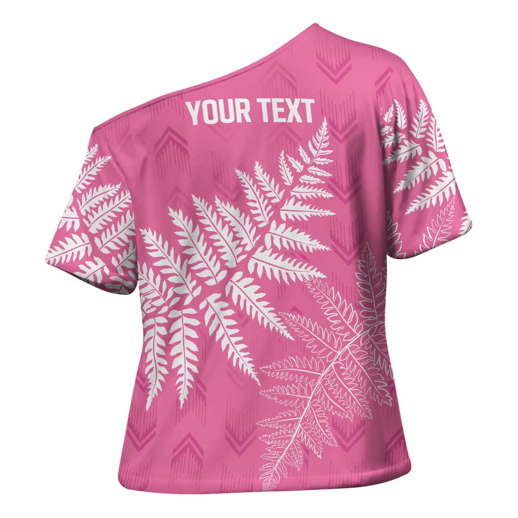New Zealand Lawn Bowls Breast Cancer Personalized Cross Shoulder Shirt Wrap-Around Silver Fern LT7 - Polynesian Pride