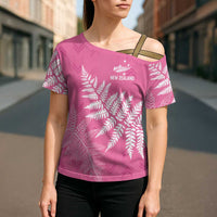 New Zealand Lawn Bowls Breast Cancer Personalized Cross Shoulder Shirt Wrap-Around Silver Fern LT7 - Polynesian Pride