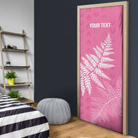 New Zealand Lawn Bowls Breast Cancer Personalized Door Cover Wrap-Around Silver Fern LT7 - Polynesian Pride