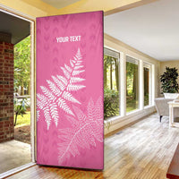 New Zealand Lawn Bowls Breast Cancer Personalized Door Cover Wrap-Around Silver Fern LT7 - Polynesian Pride