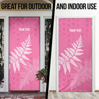 New Zealand Lawn Bowls Breast Cancer Personalized Door Cover Wrap-Around Silver Fern LT7 - Polynesian Pride