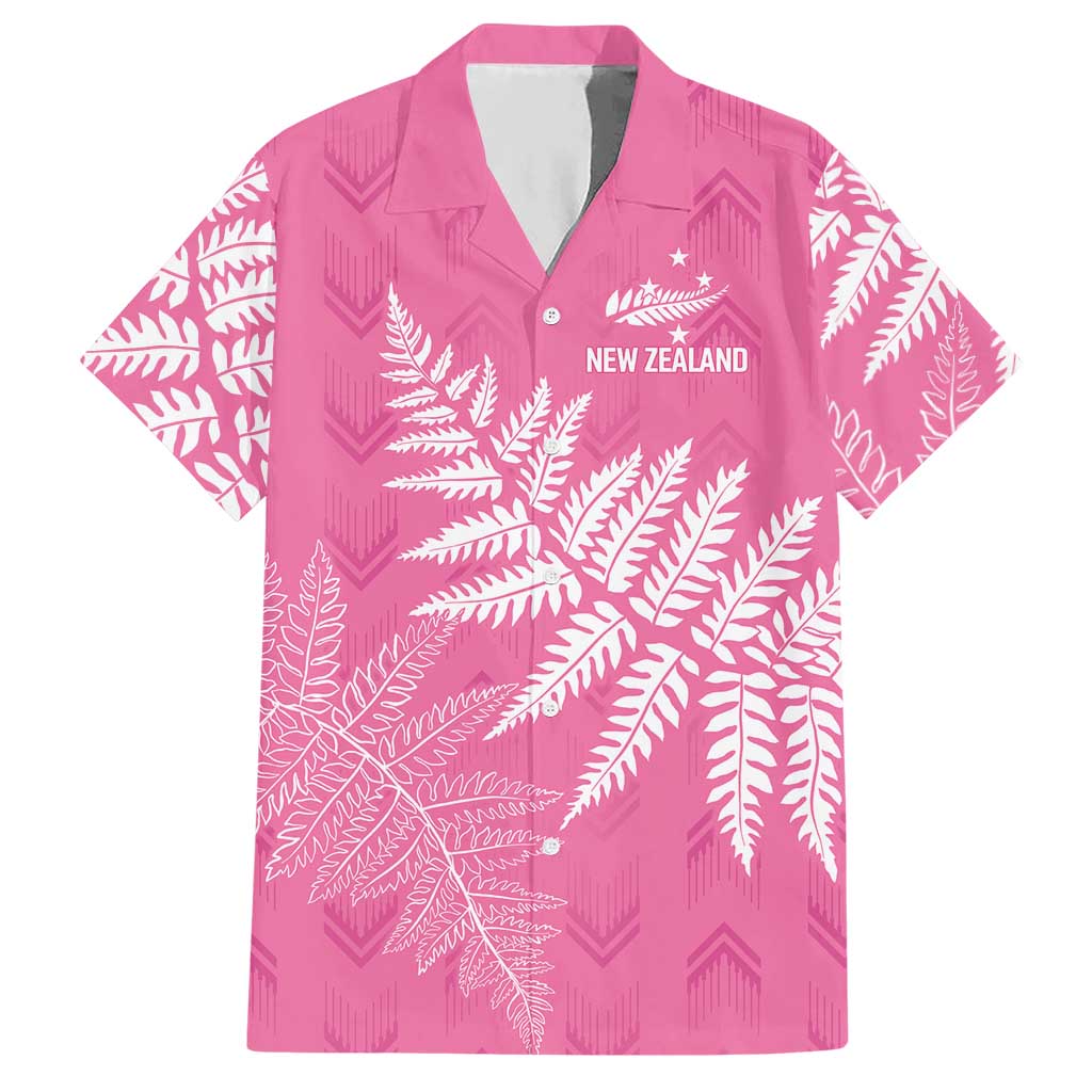 New Zealand Lawn Bowls Breast Cancer Personalized Hawaiian Shirt Wrap-Around Silver Fern LT7 Pink - Polynesian Pride