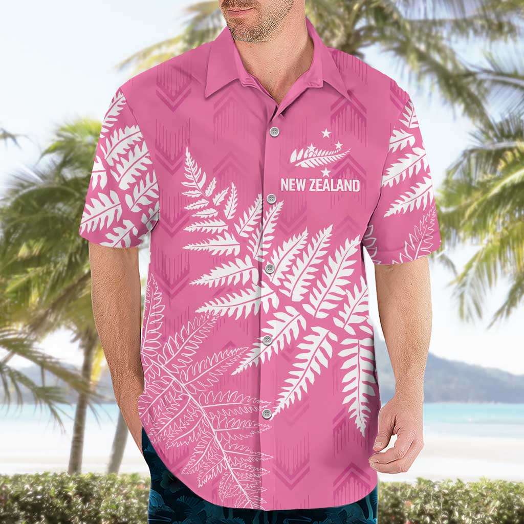 New Zealand Lawn Bowls Breast Cancer Personalized Hawaiian Shirt Wrap-Around Silver Fern LT7 - Polynesian Pride