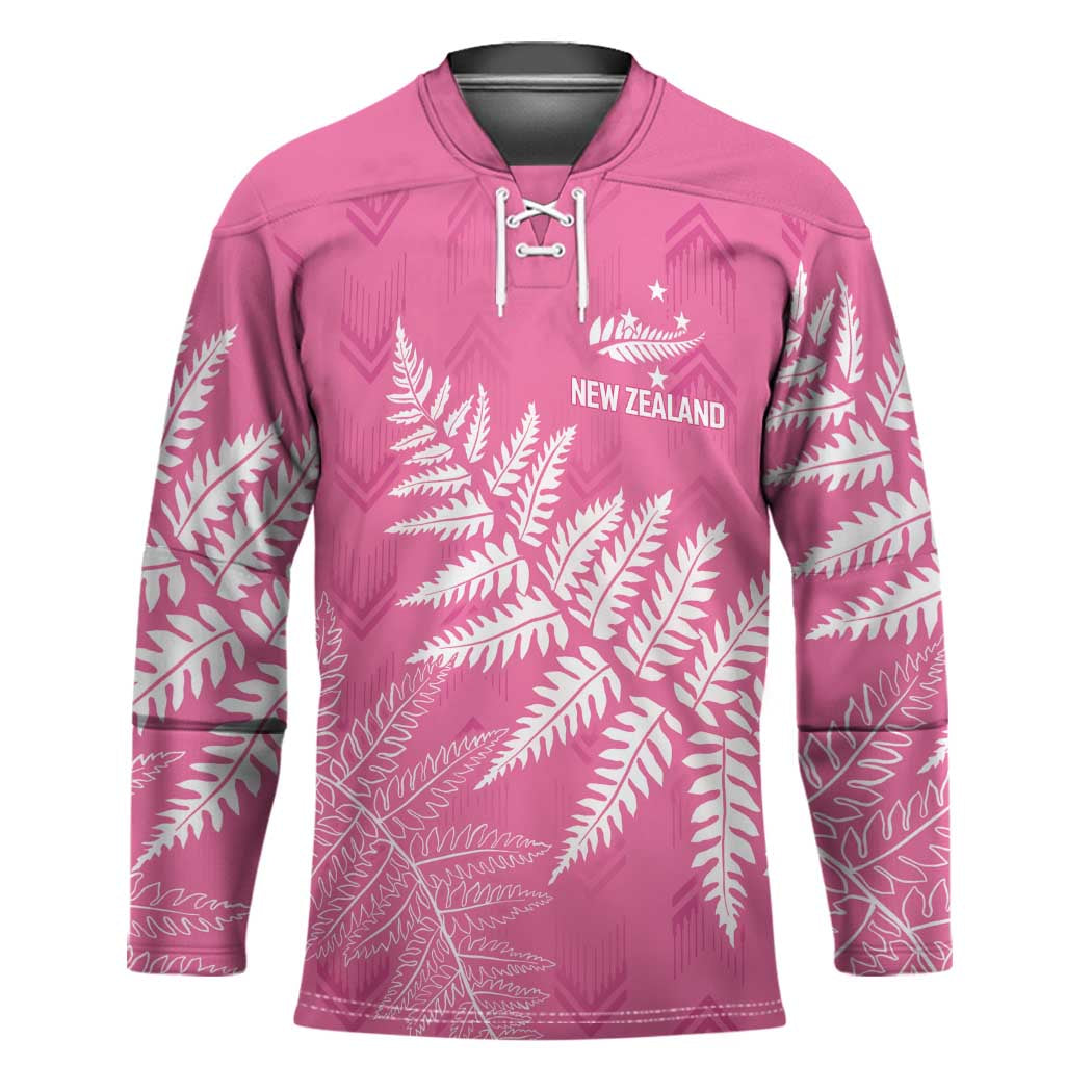 New Zealand Lawn Bowls Breast Cancer Personalized Hockey Jersey Wrap-Around Silver Fern - Polynesian Pride