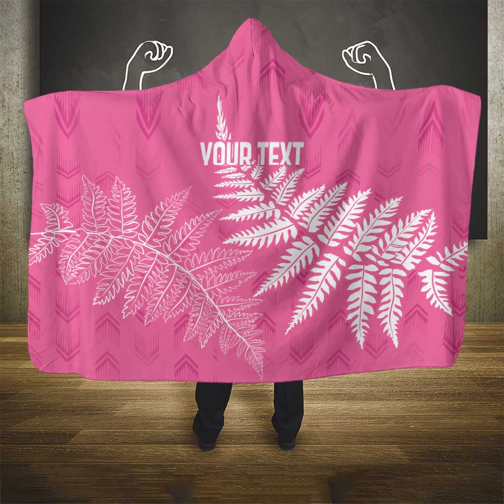New Zealand Lawn Bowls Breast Cancer Personalized Hooded Blanket Wrap-Around Silver Fern - Polynesian Pride