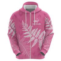 New Zealand Lawn Bowls Breast Cancer Personalized Hoodie Wrap-Around Silver Fern LT7 - Polynesian Pride