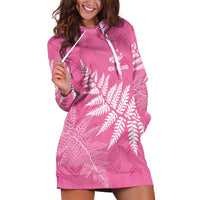 New Zealand Lawn Bowls Breast Cancer Personalized Hoodie Dress Wrap-Around Silver Fern LT7 Pink - Polynesian Pride
