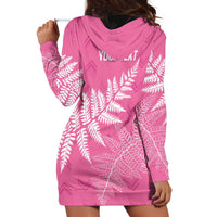 New Zealand Lawn Bowls Breast Cancer Personalized Hoodie Dress Wrap-Around Silver Fern LT7 - Polynesian Pride