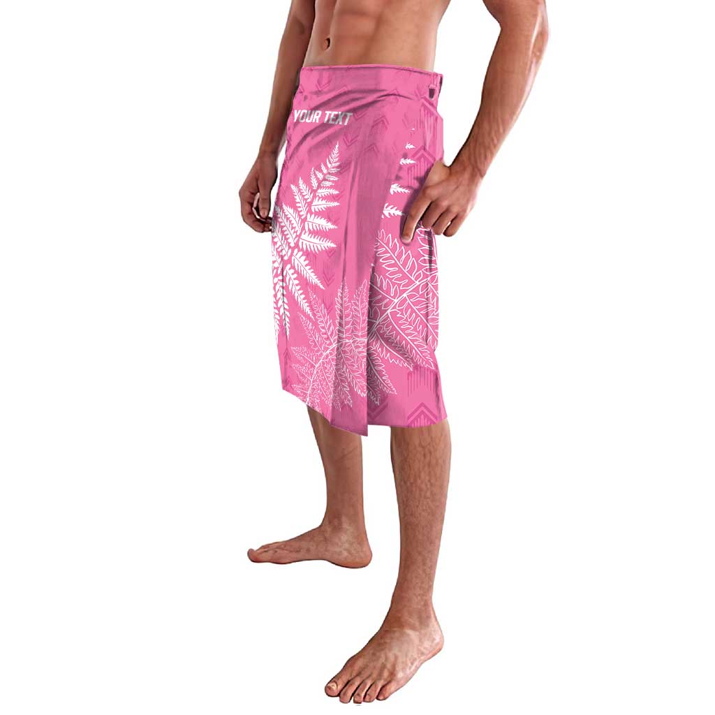 New Zealand Lawn Bowls Breast Cancer Personalized Lavalava Wrap-Around Silver Fern - Polynesian Pride