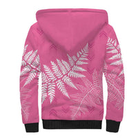 New Zealand Lawn Bowls Breast Cancer Personalized Sherpa Hoodie Wrap-Around Silver Fern LT7 - Polynesian Pride