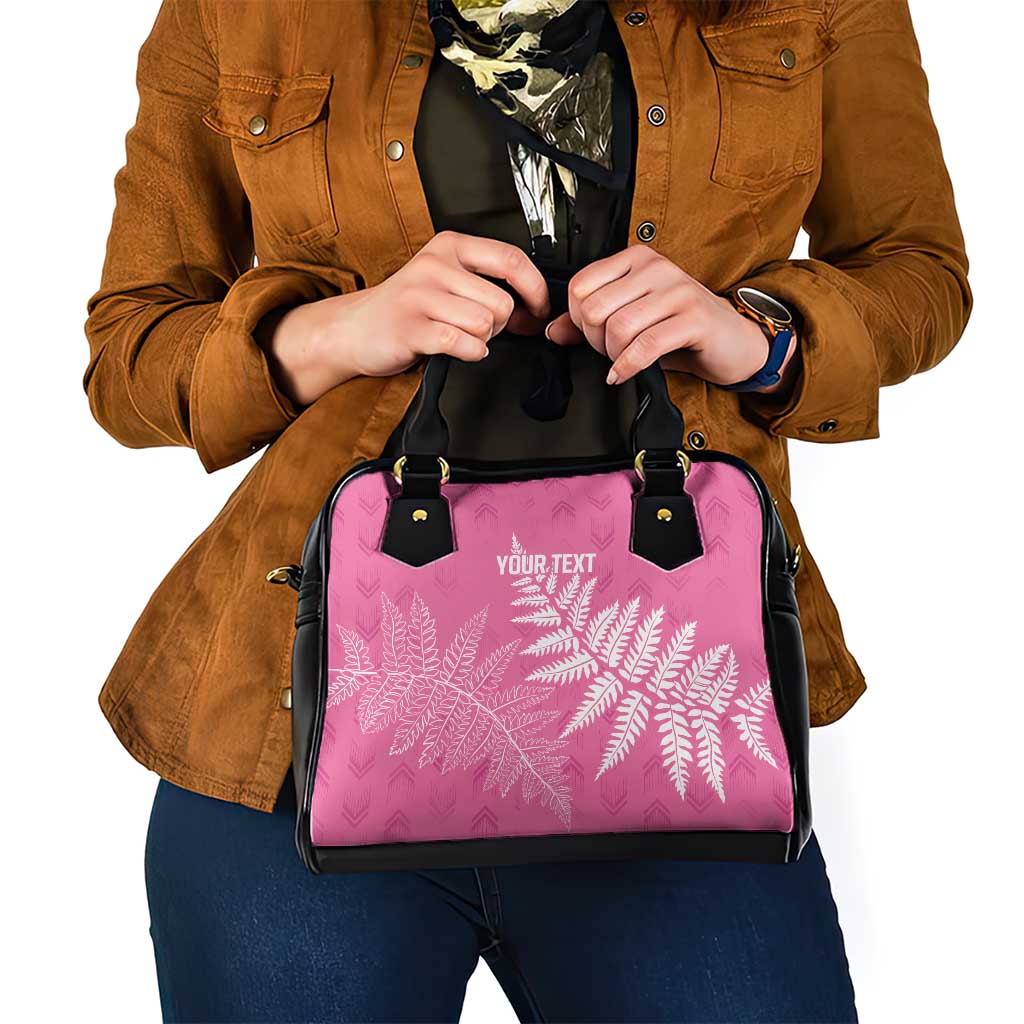 New Zealand Lawn Bowls Breast Cancer Personalized Shoulder Handbag Wrap-Around Silver Fern - Polynesian Pride