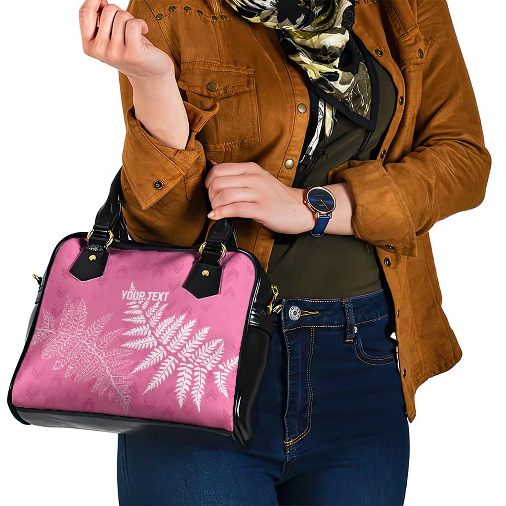 New Zealand Lawn Bowls Breast Cancer Personalized Shoulder Handbag Wrap-Around Silver Fern - Polynesian Pride