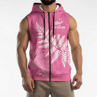 New Zealand Lawn Bowls Breast Cancer Personalized Sleeveless Zip Hoodie Wrap-Around Silver Fern LT7 - Polynesian Pride