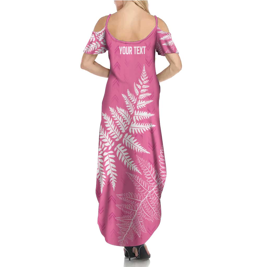 New Zealand Lawn Bowls Breast Cancer Personalized Summer Maxi Dress Wrap-Around Silver Fern LT7 - Polynesian Pride