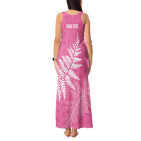 New Zealand Lawn Bowls Breast Cancer Personalized Tank Maxi Dress Wrap-Around Silver Fern LT7 - Polynesian Pride