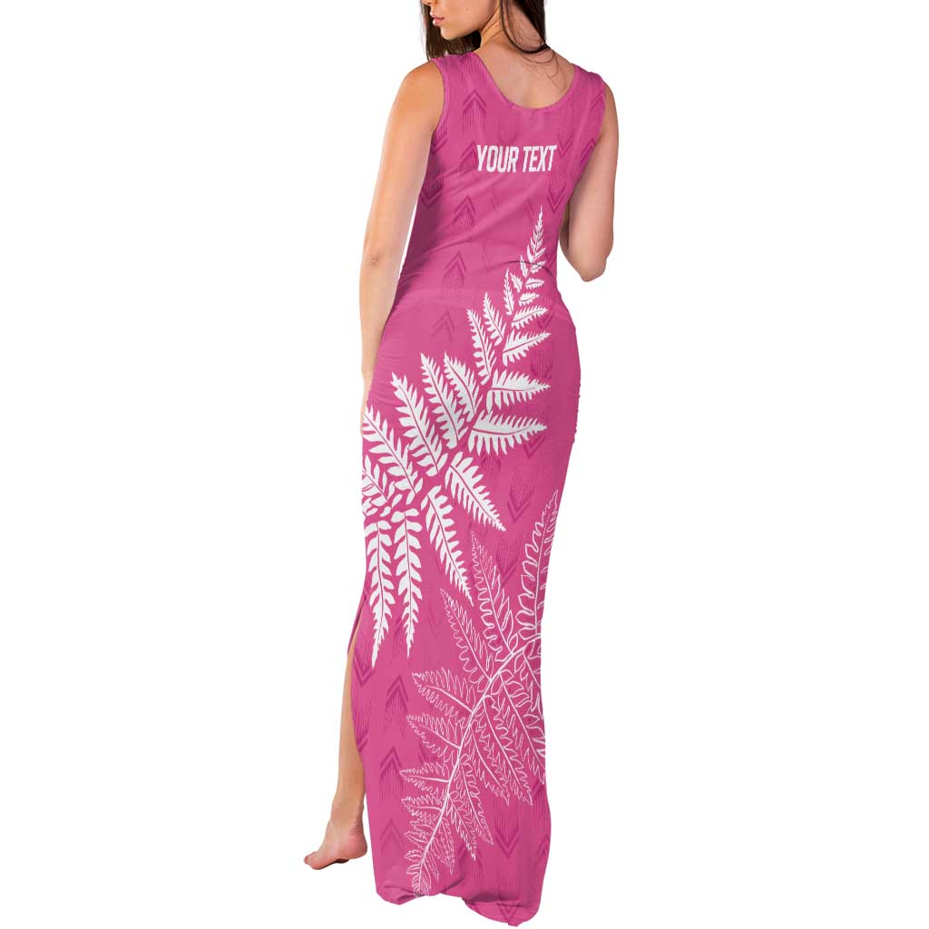 New Zealand Lawn Bowls Breast Cancer Personalized Tank Maxi Dress Wrap-Around Silver Fern LT7 - Polynesian Pride